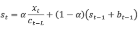 st=α(xt/ct-L)+(1-α)(st-1+bt-1)